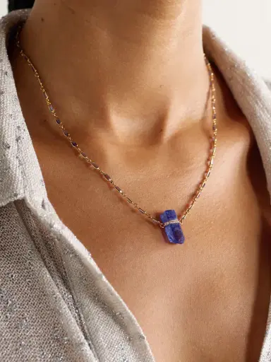 JIA JIA 14-karat Gold, Tanzanite And Diamond Necklace | Thumbnail 2 JIA JIA 14-karat Gold, Tanzanite And Diamond Necklace | Thumbnail 2