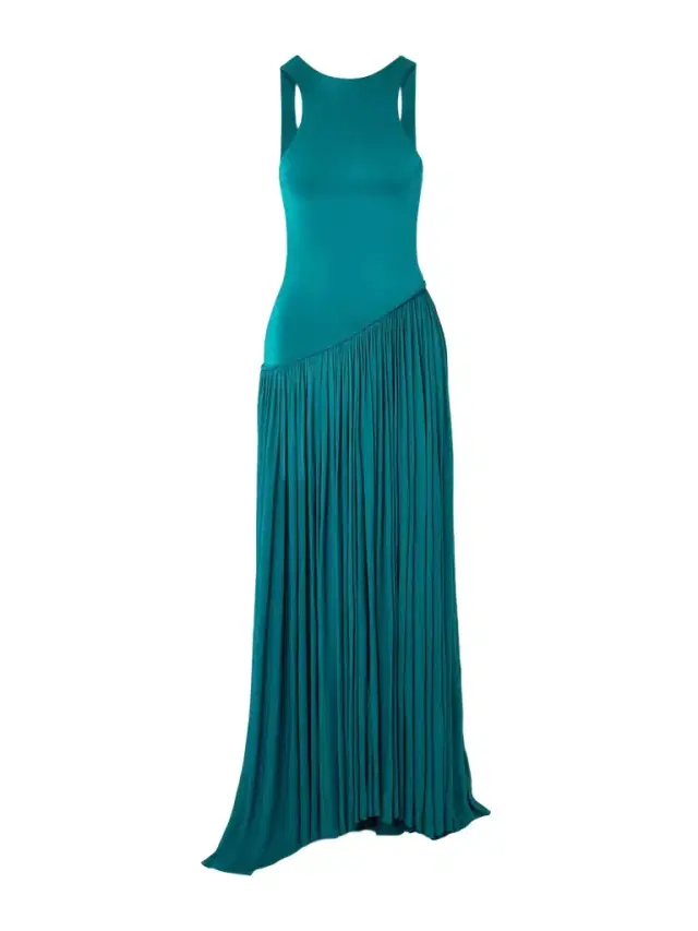 Luna Asymmetric Cutout Pleated Jersey Gown Luna Asymmetric Cutout Pleated Jersey Gown