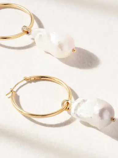 Mateo 14-karat Gold, Pearl And Diamond Earrings | Thumbnail 3 Mateo 14-karat Gold, Pearl And Diamond Earrings | Thumbnail 3