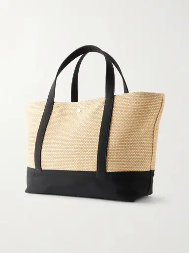 TOTEME Canvas-trimmed Raffia Tote | Thumbnail 4 TOTEME Canvas-trimmed Raffia Tote | Thumbnail 4