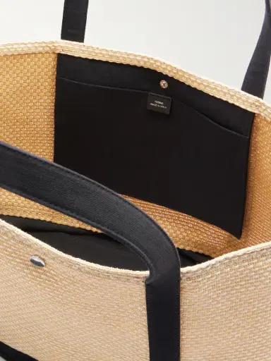 TOTEME Canvas-trimmed Raffia Tote | Thumbnail 6 TOTEME Canvas-trimmed Raffia Tote | Thumbnail 6