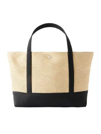 TOTEME Canvas-trimmed Raffia Tote | Thumbnail 1 TOTEME Canvas-trimmed Raffia Tote | Thumbnail 1