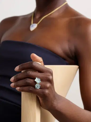 Irene Neuwirth Tropical Flower Duet 18-karat Gold Aquamarine Ring | Thumbnail 2 Irene Neuwirth Tropical Flower Duet 18-karat Gold Aquamarine Ring | Thumbnail 2