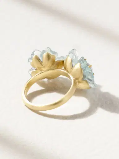 Irene Neuwirth Tropical Flower Duet 18-karat Gold Aquamarine Ring | Thumbnail 3 Irene Neuwirth Tropical Flower Duet 18-karat Gold Aquamarine Ring | Thumbnail 3
