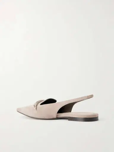 Brunello Cucinelli Suede Pointed-toe Slingback Flats | Thumbnail 3 Brunello Cucinelli Suede Pointed-toe Slingback Flats | Thumbnail 3