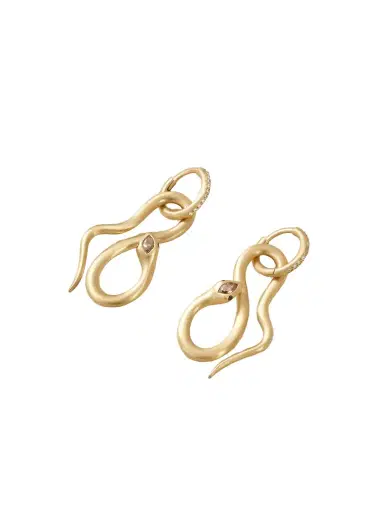 Ileana Makri Jungle Snake 18-karat Gold Diamond Hoop Earrings | Thumbnail 1 Ileana Makri Jungle Snake 18-karat Gold Diamond Hoop Earrings | Thumbnail 1