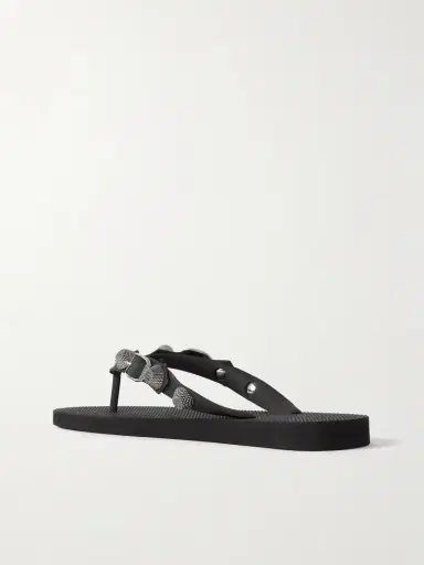 Balenciaga Cagole Embellished Rubber Flip Flops | Thumbnail 3 Balenciaga Cagole Embellished Rubber Flip Flops | Thumbnail 3