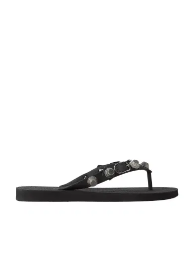 Balenciaga Cagole Embellished Rubber Flip Flops | Thumbnail 1 Balenciaga Cagole Embellished Rubber Flip Flops | Thumbnail 1
