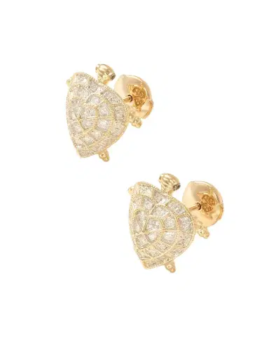 Yvonne Léon Tortue Coeur 9-karat Gold Diamond Earrings | Thumbnail 1 Yvonne Léon Tortue Coeur 9-karat Gold Diamond Earrings | Thumbnail 1