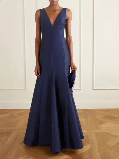 BERNADETTE Aurelia Paneled Crepe Gown - Midnight blue | Thumbnail 2 BERNADETTE Aurelia Paneled Crepe Gown - Midnight blue | Thumbnail 2