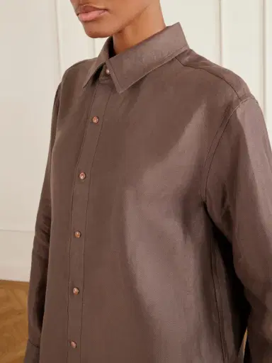 God’s True Cashmere Cocoa Linen Shirt | Thumbnail 4 God’s True Cashmere Cocoa Linen Shirt | Thumbnail 4