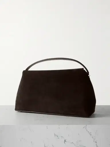 TOTEME T-lock Suede Shoulder Bag | Thumbnail 3 TOTEME T-lock Suede Shoulder Bag | Thumbnail 3