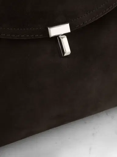 TOTEME T-lock Suede Shoulder Bag | Thumbnail 4 TOTEME T-lock Suede Shoulder Bag | Thumbnail 4