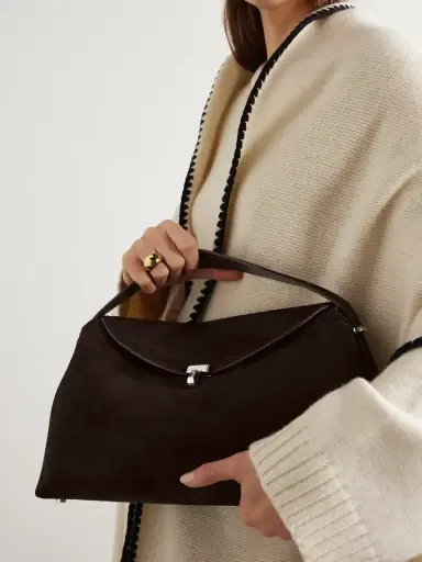 TOTEME T-lock Suede Shoulder Bag | Thumbnail 6 TOTEME T-lock Suede Shoulder Bag | Thumbnail 6