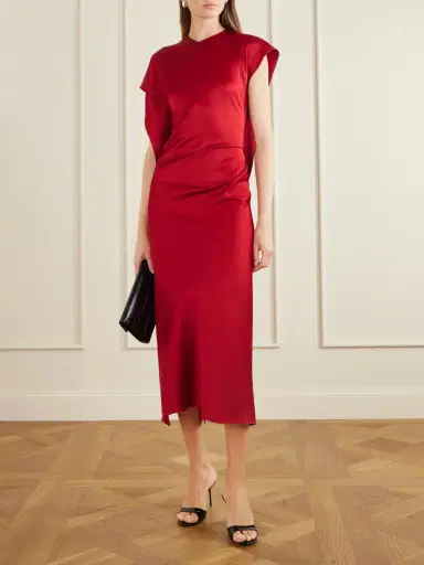 Victoria Beckham Satin Midi Dress | Thumbnail 2 Victoria Beckham Satin Midi Dress | Thumbnail 2