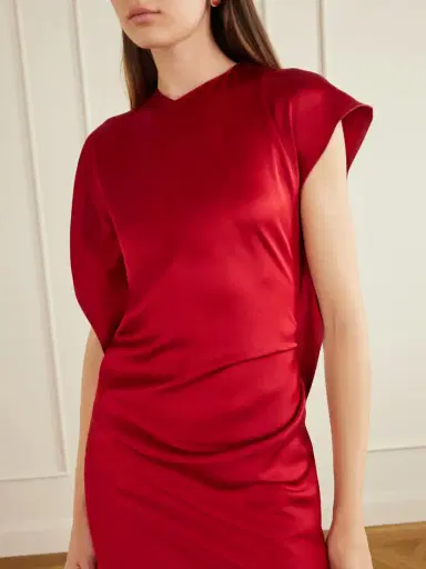 Victoria Beckham Satin Midi Dress | Thumbnail 4 Victoria Beckham Satin Midi Dress | Thumbnail 4