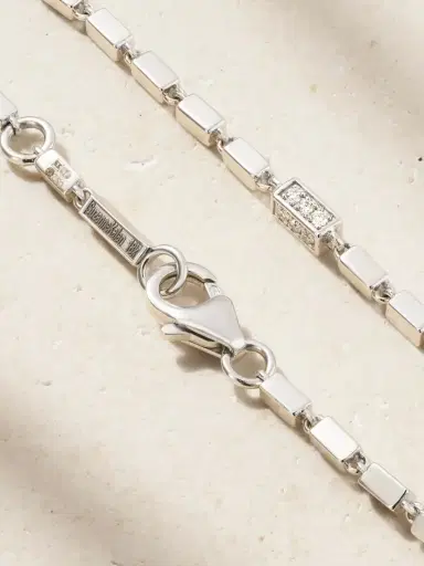 Suzanne Kalan Block Chain 18-karat White Gold Diamond Bracelet | Thumbnail 3 Suzanne Kalan Block Chain 18-karat White Gold Diamond Bracelet | Thumbnail 3
