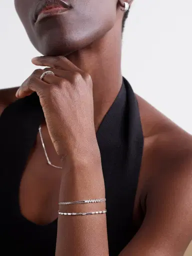 Suzanne Kalan Block Chain 18-karat White Gold Diamond Bracelet | Thumbnail 4 Suzanne Kalan Block Chain 18-karat White Gold Diamond Bracelet | Thumbnail 4