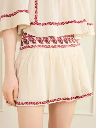 Marant Étoile Picadilia Embroidered Organic Cotton Mini Skirt | Thumbnail 4 Marant Étoile Picadilia Embroidered Organic Cotton Mini Skirt | Thumbnail 4