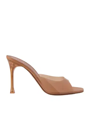 Amina Muaddi Alexa Pvc Mules | Thumbnail 1 Amina Muaddi Alexa Pvc Mules | Thumbnail 1