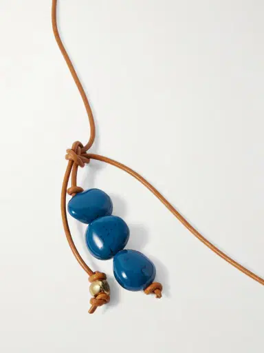 Dinosaur Designs River Rock Gold-plated, Resin And Leather Necklace | Thumbnail 3 Dinosaur Designs River Rock Gold-plated, Resin And Leather Necklace | Thumbnail 3