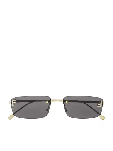 FENDI EYEWEAR Fendi First Rectangular-frame Crystal-embellished Gold-tone Sunglasses | Thumbnail 1 FENDI EYEWEAR Fendi First Rectangular-frame Crystal-embellished Gold-tone Sunglasses | Thumbnail 1