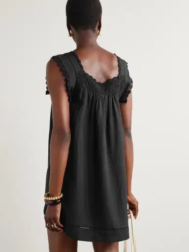 DÔEN Almadia Crochet-trimmed Ramie Mini Dress | Thumbnail 3 DÔEN Almadia Crochet-trimmed Ramie Mini Dress | Thumbnail 3