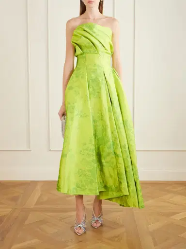 Erdem Asymmetric Frayed Pleated Floral-print Crinkled-satin Maxi Dress | Thumbnail 2 Erdem Asymmetric Frayed Pleated Floral-print Crinkled-satin Maxi Dress | Thumbnail 2