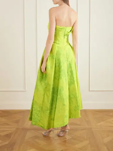 Erdem Asymmetric Frayed Pleated Floral-print Crinkled-satin Maxi Dress | Thumbnail 3 Erdem Asymmetric Frayed Pleated Floral-print Crinkled-satin Maxi Dress | Thumbnail 3