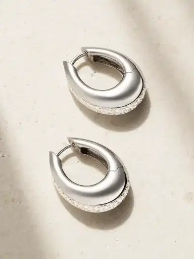 Ananya Chakra Icon 18-karat White Gold Diamond Hoop Earrings | Thumbnail 1 Ananya Chakra Icon 18-karat White Gold Diamond Hoop Earrings | Thumbnail 1