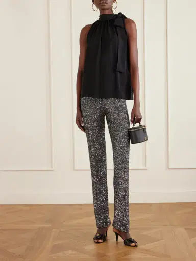 Valentino Garavani Sequined Knitted Straight-leg Pants | Thumbnail 2 Valentino Garavani Sequined Knitted Straight-leg Pants | Thumbnail 2