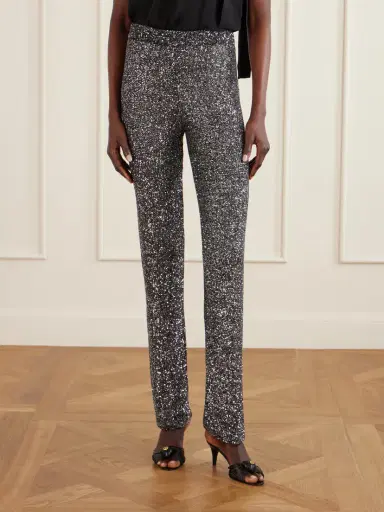 Valentino Garavani Sequined Knitted Straight-leg Pants | Thumbnail 3 Valentino Garavani Sequined Knitted Straight-leg Pants | Thumbnail 3