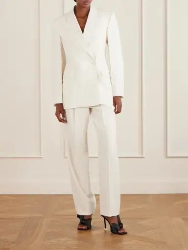 Givenchy Pleated Grain De Poudre Wool And Mohair-blend Wide-leg Pants | Thumbnail 2 Givenchy Pleated Grain De Poudre Wool And Mohair-blend Wide-leg Pants | Thumbnail 2