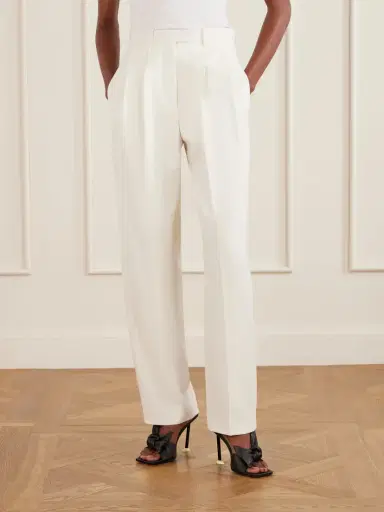Givenchy Pleated Grain De Poudre Wool And Mohair-blend Wide-leg Pants | Thumbnail 3 Givenchy Pleated Grain De Poudre Wool And Mohair-blend Wide-leg Pants | Thumbnail 3
