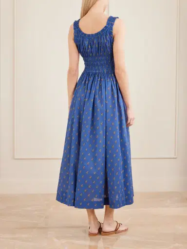 DÔEN Emmaretta Shirred Floral-print Cotton Midi Dress | Thumbnail 3 DÔEN Emmaretta Shirred Floral-print Cotton Midi Dress | Thumbnail 3