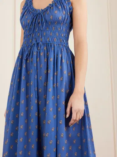 DÔEN Emmaretta Shirred Floral-print Cotton Midi Dress | Thumbnail 4 DÔEN Emmaretta Shirred Floral-print Cotton Midi Dress | Thumbnail 4