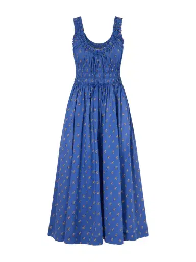 DÔEN Emmaretta Shirred Floral-print Cotton Midi Dress | Thumbnail 1 DÔEN Emmaretta Shirred Floral-print Cotton Midi Dress | Thumbnail 1