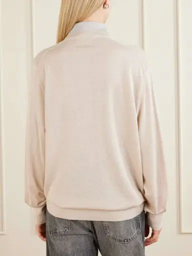 Acne Studios Layered Silk-blend Polo Sweater | Thumbnail 3 Acne Studios Layered Silk-blend Polo Sweater | Thumbnail 3