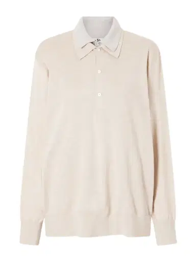 Acne Studios Layered Silk-blend Polo Sweater | Thumbnail 1 Acne Studios Layered Silk-blend Polo Sweater | Thumbnail 1