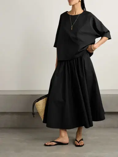 Suzie Kondi The Kyria Gathered Cotton-poplin Midi Skirt | Thumbnail 2 Suzie Kondi The Kyria Gathered Cotton-poplin Midi Skirt | Thumbnail 2