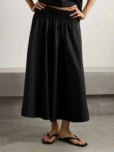 Suzie Kondi The Kyria Gathered Cotton-poplin Midi Skirt | Thumbnail 3 Suzie Kondi The Kyria Gathered Cotton-poplin Midi Skirt | Thumbnail 3