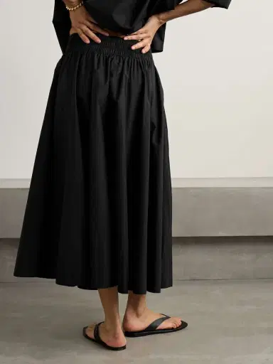 Suzie Kondi The Kyria Gathered Cotton-poplin Midi Skirt | Thumbnail 4 Suzie Kondi The Kyria Gathered Cotton-poplin Midi Skirt | Thumbnail 4