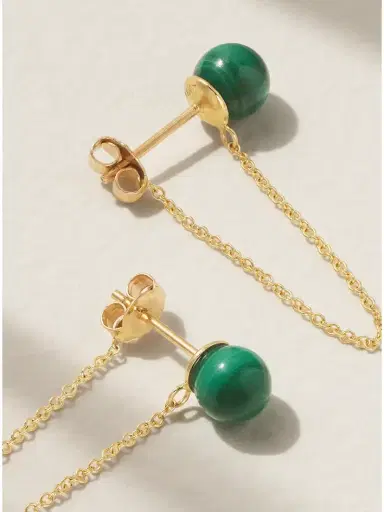 Mateo 14-karat Gold Malachite Earrings | Thumbnail 3 Mateo 14-karat Gold Malachite Earrings | Thumbnail 3