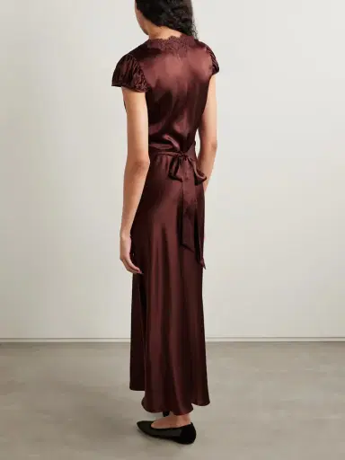 DÔEN Coraline Corded Lace-trimmed Silk-satin Maxi Dress | Thumbnail 3 DÔEN Coraline Corded Lace-trimmed Silk-satin Maxi Dress | Thumbnail 3