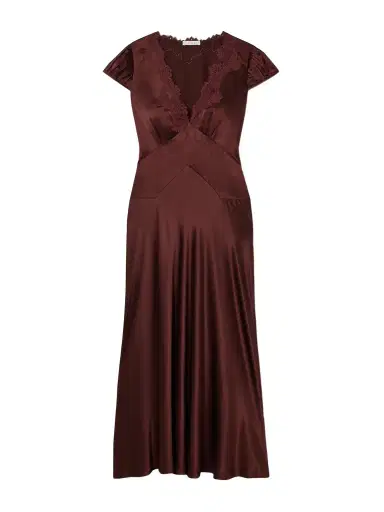 DÔEN Coraline Corded Lace-trimmed Silk-satin Maxi Dress | Thumbnail 1 DÔEN Coraline Corded Lace-trimmed Silk-satin Maxi Dress | Thumbnail 1