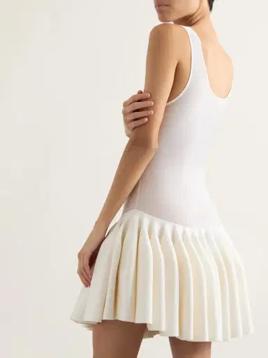 Alaïa Pleated Jersey And Stretch-knit Mini Dress | Thumbnail 3 Alaïa Pleated Jersey And Stretch-knit Mini Dress | Thumbnail 3