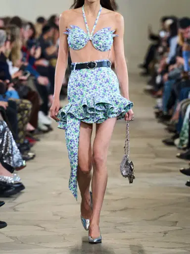 Rabanne Tie-detailed Ruffled Floral-print Stretch-jersey Mini Skirt | Thumbnail 5 Rabanne Tie-detailed Ruffled Floral-print Stretch-jersey Mini Skirt | Thumbnail 5