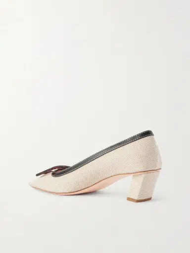 Roger Vivier Belle Vivier 45 Leather-trimmed Canvas Pumps | Thumbnail 3 Roger Vivier Belle Vivier 45 Leather-trimmed Canvas Pumps | Thumbnail 3