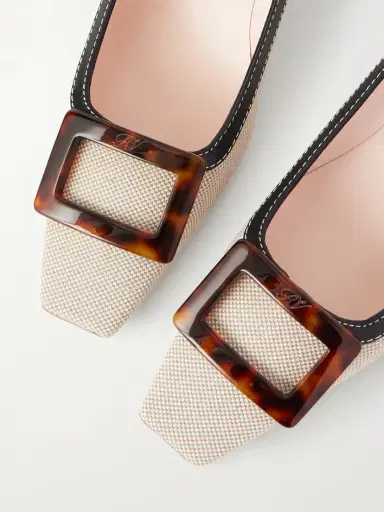 Roger Vivier Belle Vivier 45 Leather-trimmed Canvas Pumps | Thumbnail 5 Roger Vivier Belle Vivier 45 Leather-trimmed Canvas Pumps | Thumbnail 5