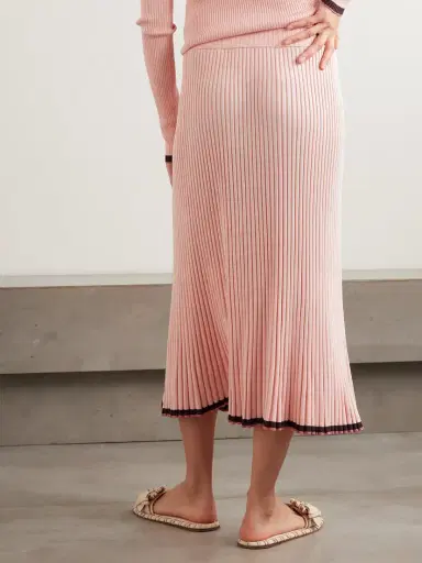 Zimmermann Pleated Ribbed-knit Midi Skirt | Thumbnail 4 Zimmermann Pleated Ribbed-knit Midi Skirt | Thumbnail 4